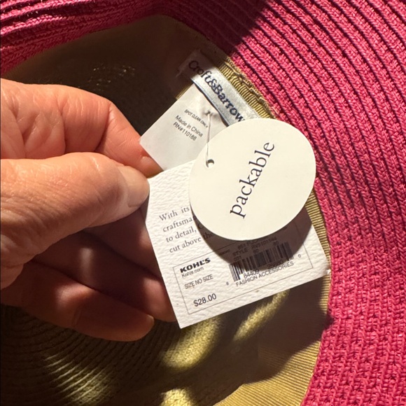 🆕 Croft & Barrow Packable Two-Tone Pink and Tan Hat - Picture 4 of 4